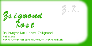 zsigmond kost business card